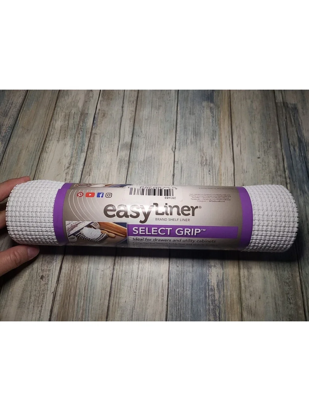 Duck Brand Select Grip EasyLiner Shelf and Drawer 12-Inch x 10 Feet, White